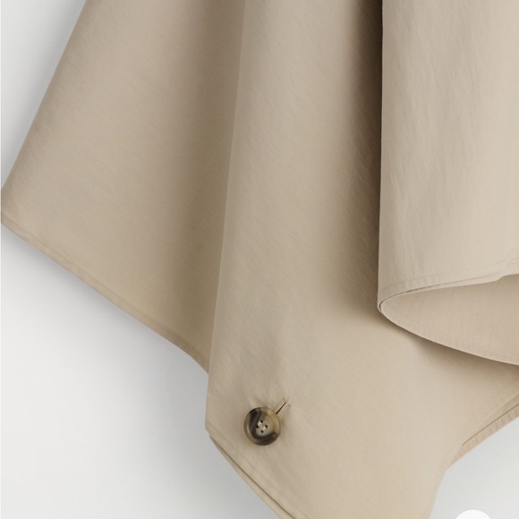 COS CROPPED TRENCH COAT CAPE Light Tan Cape Jacket - Picture 8 of 12